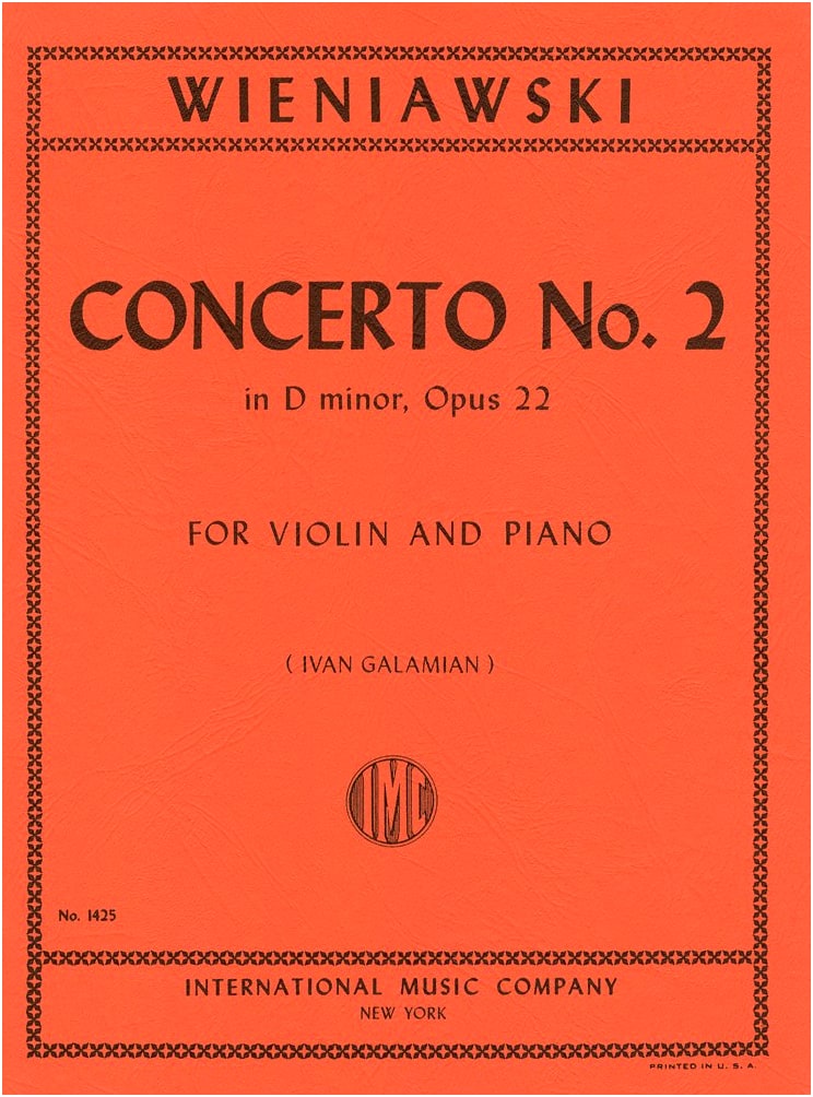 Wieniawski: Violin Concerto No. 2 in D minor, Op. 22 / Galamian Ed. / Piano Accompaniment