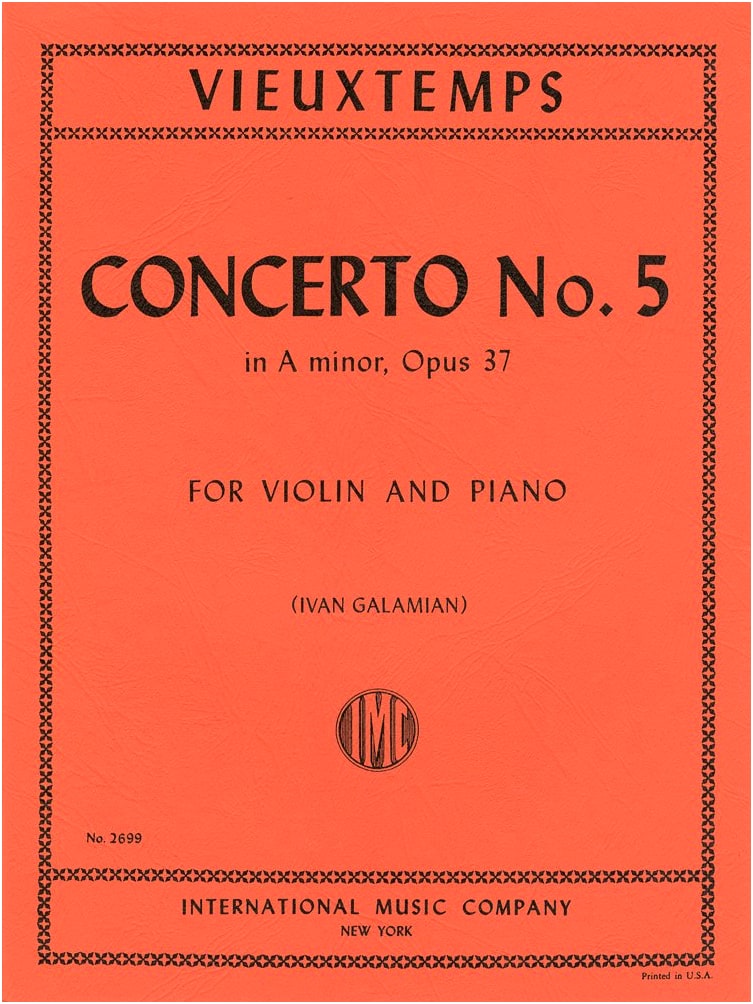 Vieuxtemps: Violin Concerto No. 5 in A Minor, Op. 37 / Galamian Ed. / Piano Accompaniment