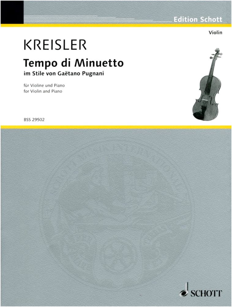 Kreisler: Tempo di Menuetto in the Style of Pugnani / Schott / Violin Solo w/ Piano