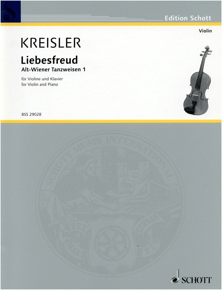 Kreisler: Liebesfreud (Love's Joy) for Violin Solo with Piano Accompaniment - Schott Edition