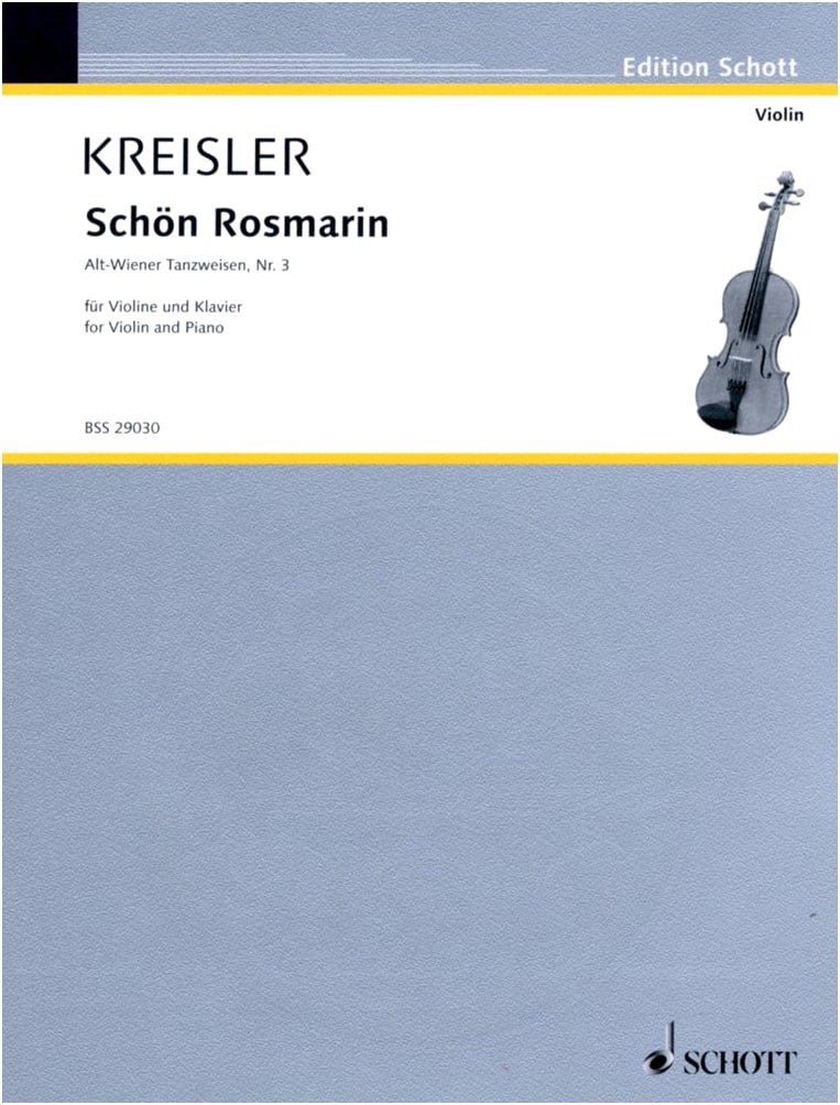 Kreisler: Schön Rosmarin (Beautiful Rosemary) - Violin Solo Sheet Music with Piano Accompaniment