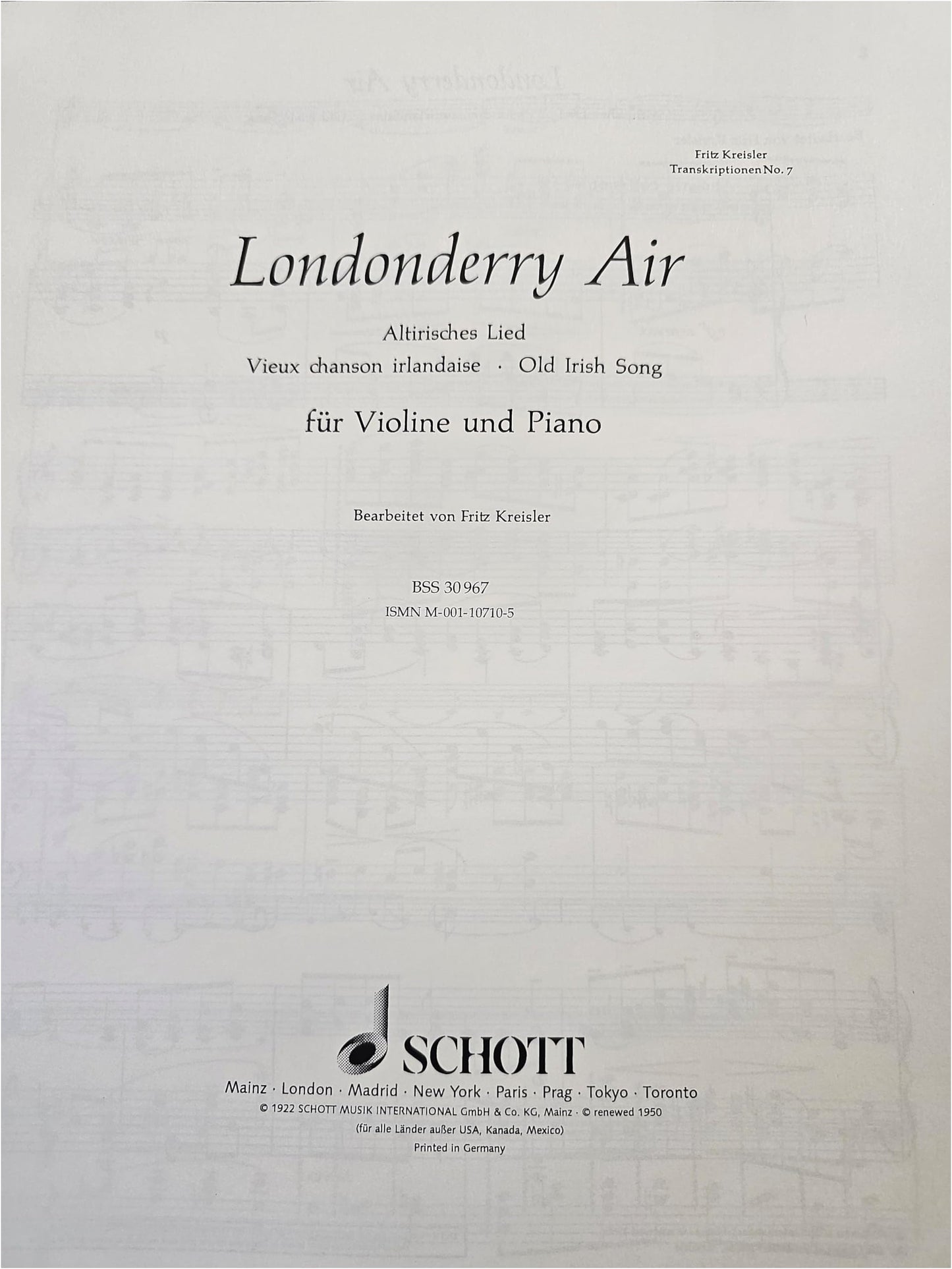 Kreisler: Londonderry Air (Danny Boy) - Violin Solo with Piano Accompaniment