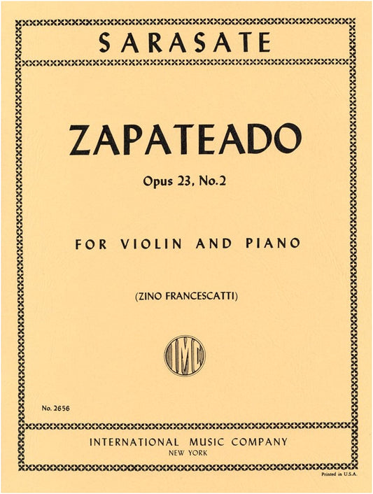 Sarasate: Zapateado Op. 23/2, Arr. Francescatti, Violin & Piano Sheet Music