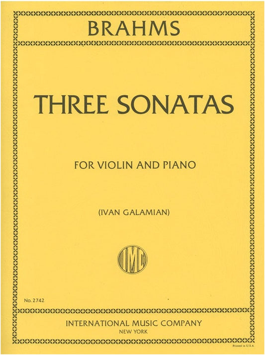 Brahms: Violin Sonatas (Op. 78, 100, 108) - Galamian Edition with Piano Accompaniment