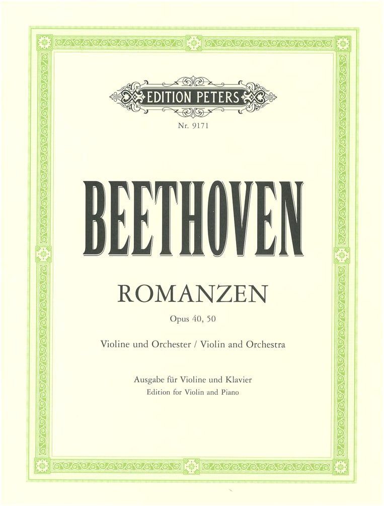Beethoven: Romances Op. 40 & 50, Violin Solo Sheet Music with Piano (Peters Edition)