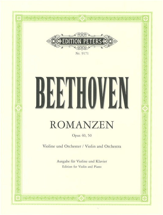 Beethoven: Romances Op. 40 & 50, Violin Solo Sheet Music with Piano (Peters Edition)