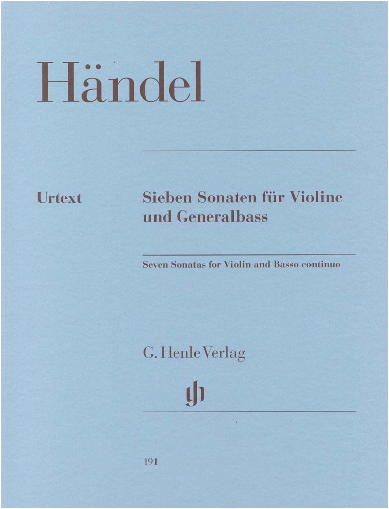 Handel: 7 Sonatas, Op.1/3, 6, 10, 12-15 / Henle Urtext Violin Solo with Piano