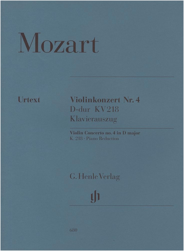 Mozart: Violin Concerto No. 4 in D Major, K. 218 - Henle Urtext Edition (Piano Accompaniment)
