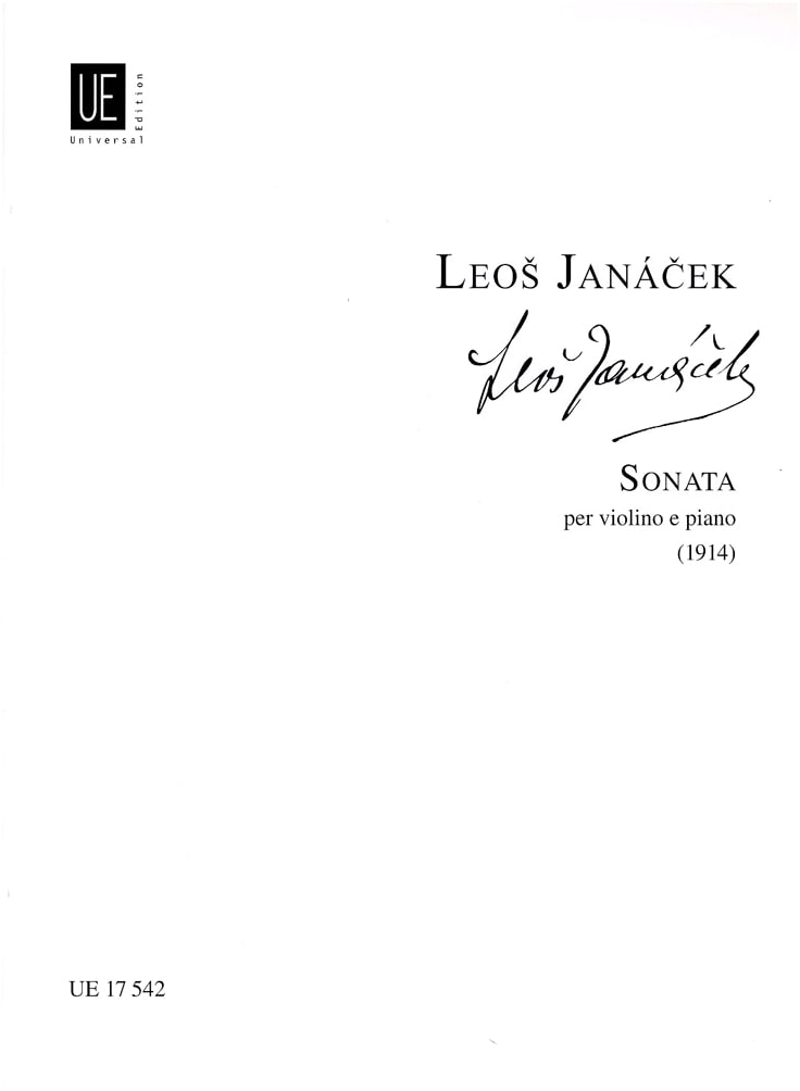 Leoš Janáček: Violin Sonata - Solo Score with Piano Accompaniment