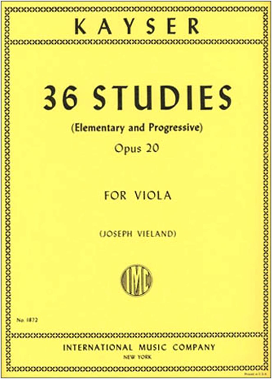 Kayser: 36 Elementary and Progressive Etudes for Viola, Op. 20 - Music Score