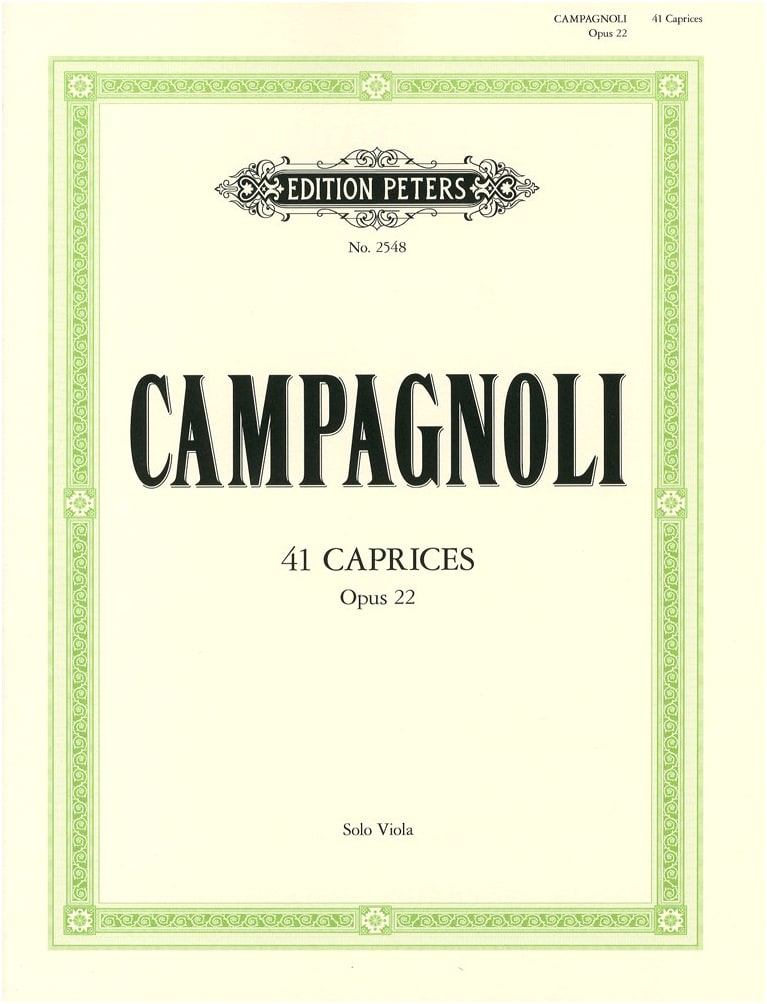 Campagnoli: 41 Caprices Op.22 for Viola (Peters Edition)