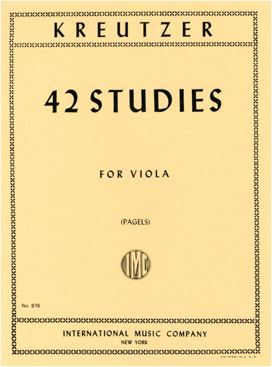 Kreutzer's 42 Etudes for Viola: International Music Company Edition