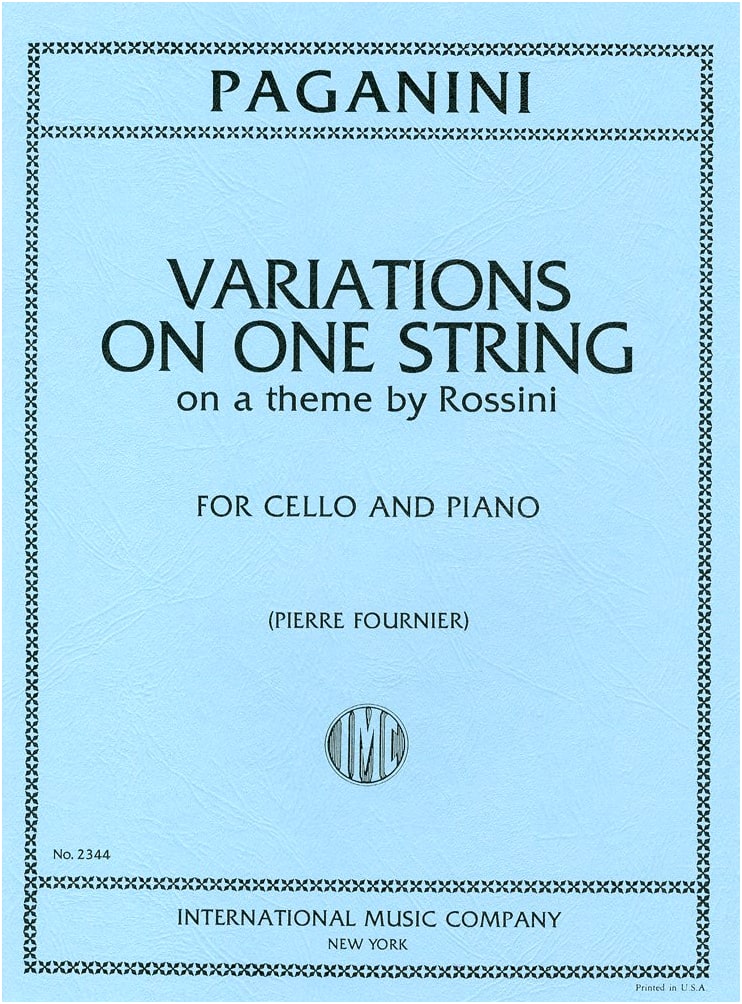 Paganini: Moses Fantasy (Variations on a G String, Rossini's 'Moses') for Cello & Piano by Fournier