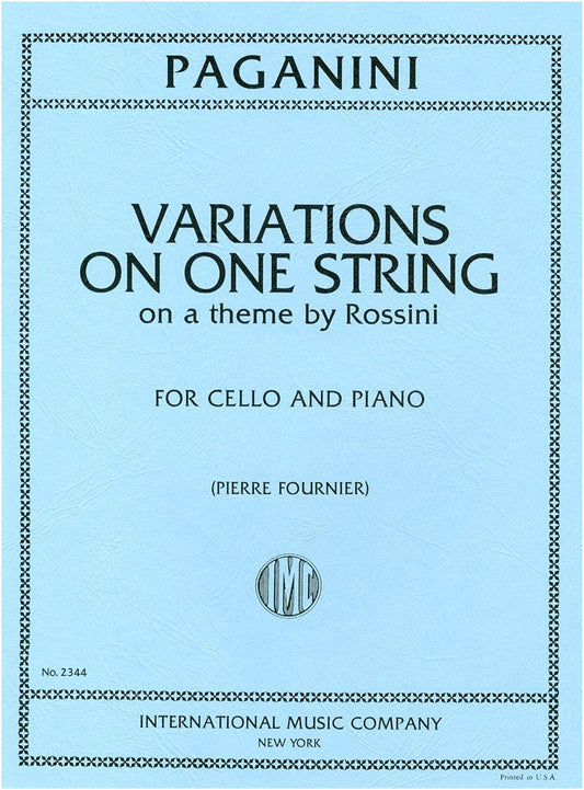 Paganini: Moses Fantasy (Variations on a G String, Rossini's 'Moses') for Cello & Piano by Fournier