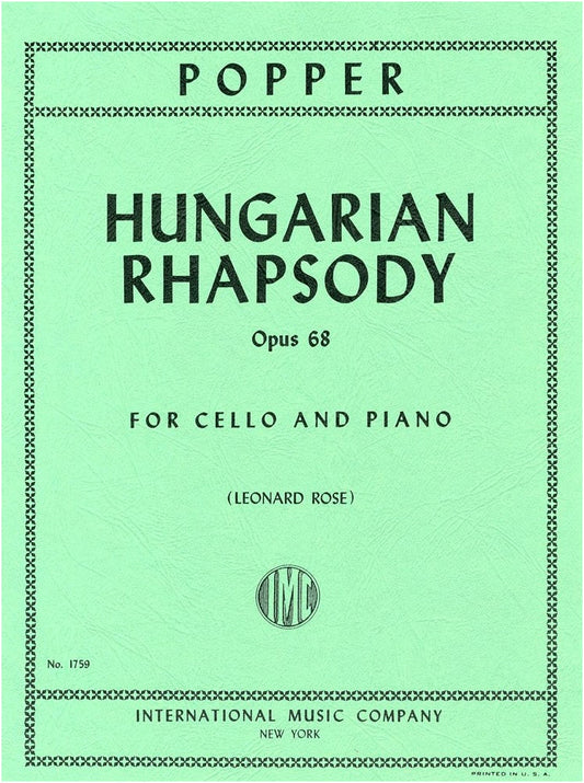 David Popper: Hungarian Rhapsody Op.68 for Cello and Piano Sheet Music