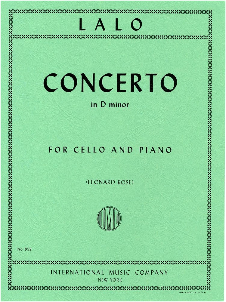 Lalo: Cello Concerto in D Minor - Solo Sheet Music with Piano Accompaniment