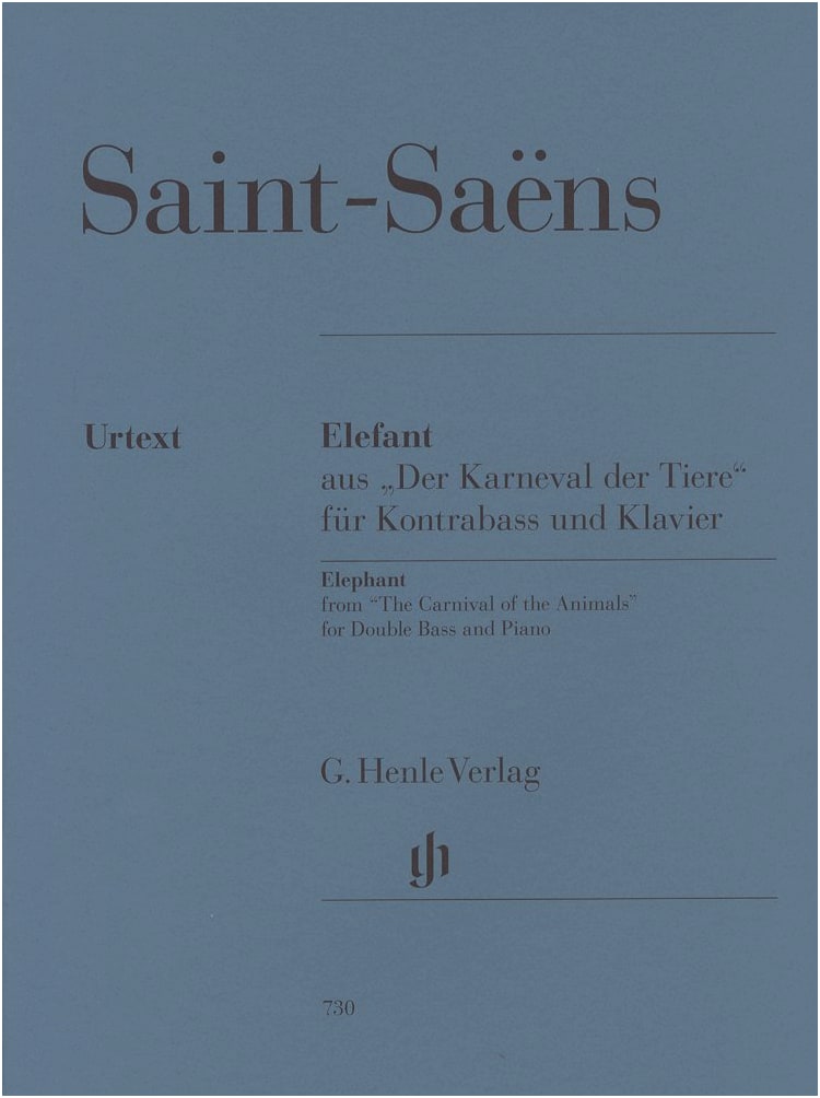 Saint-Saëns: 'The Carnival of the Animals' - The Elephant, Henle Urtext Edition, Double Bass Solo with Piano Accompaniment Sheet Music