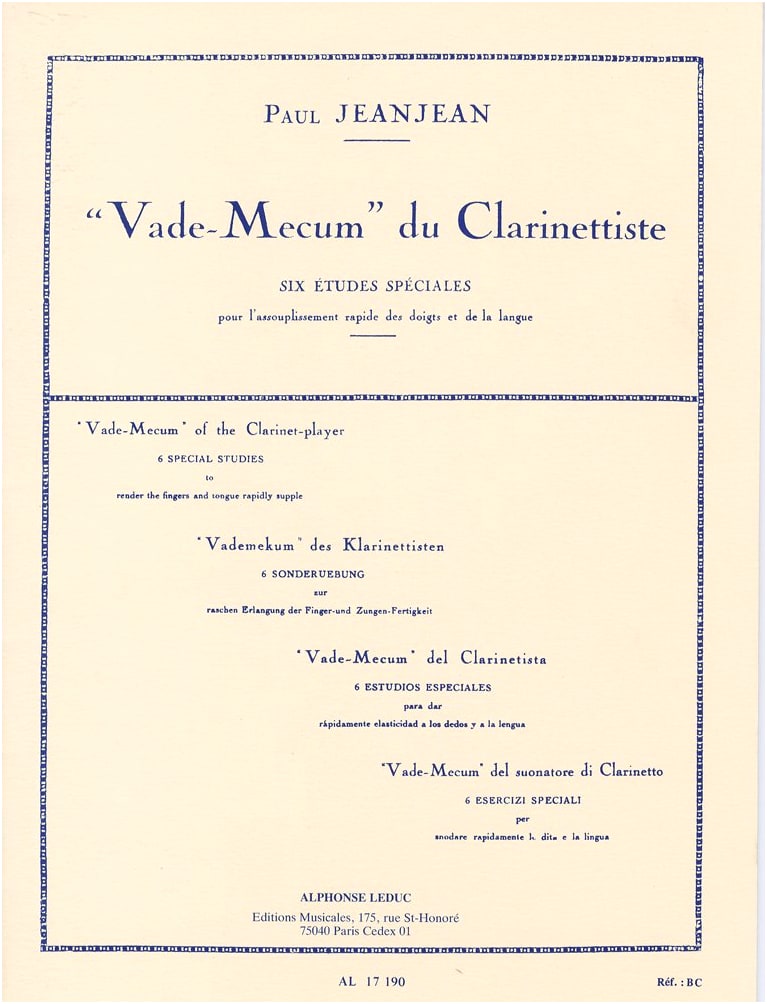 Jeanjean: Zayu no Mei - Clarinet Method Book (Leduc Edition)