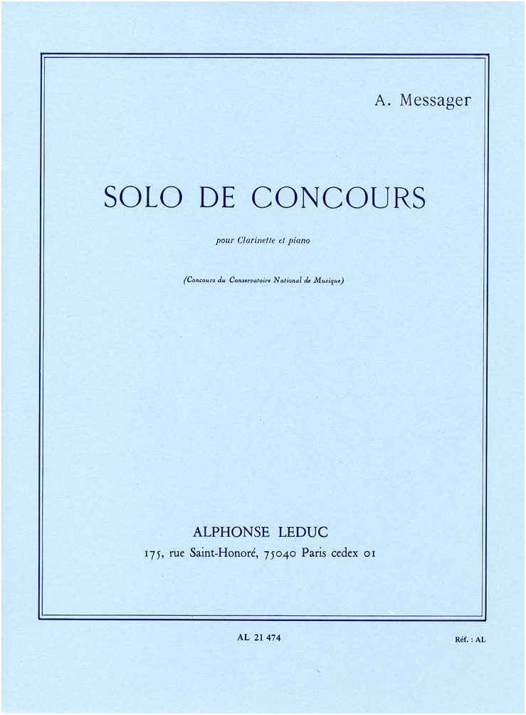 Messager: Clarinet Solo with Piano Accompaniment (Leduc Edition)