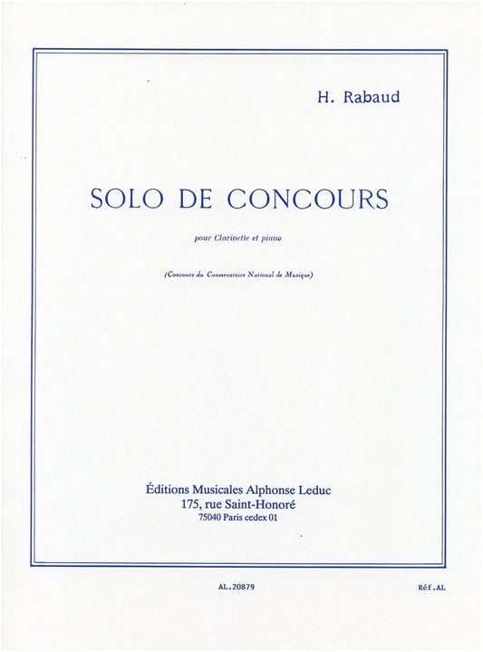 Rabaud: Concert Solo Works for Clarinet with Piano Accompaniment