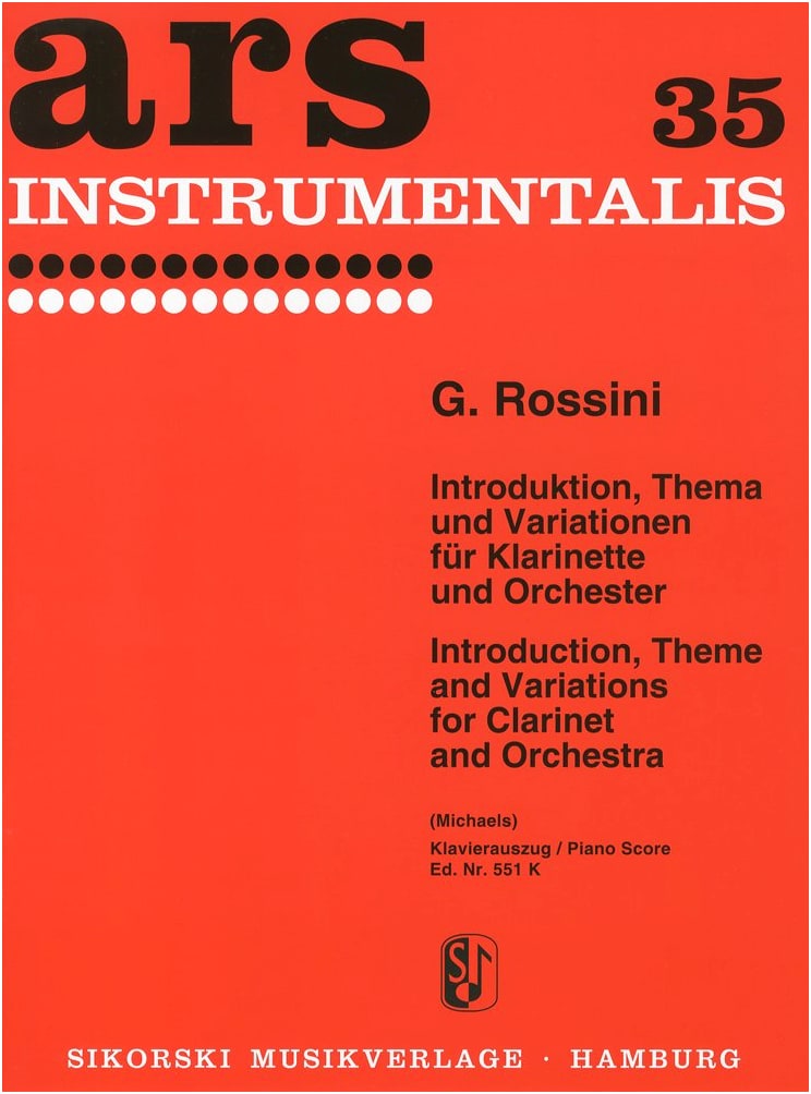 Rossini: Introduction, Theme and Variations - Clarinet Solo with Piano Accompaniment