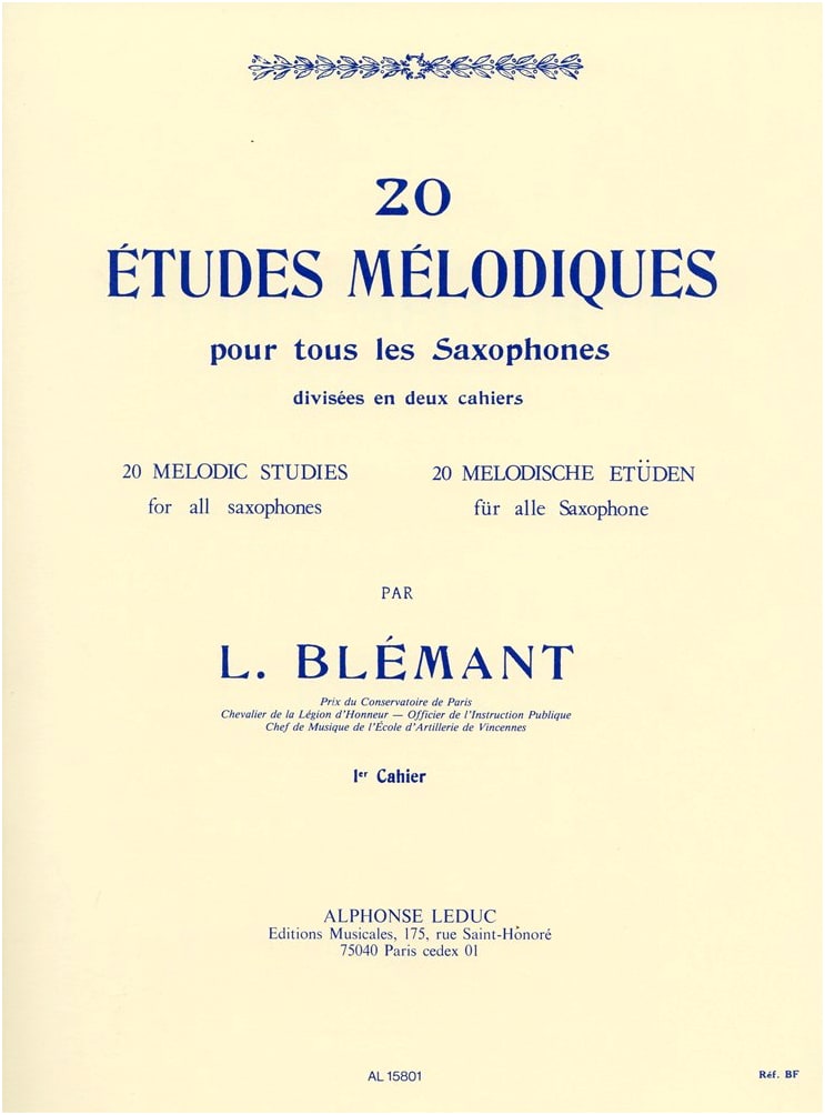 Blemant: 20 Melodic Studies for Saxophone, Volume 1