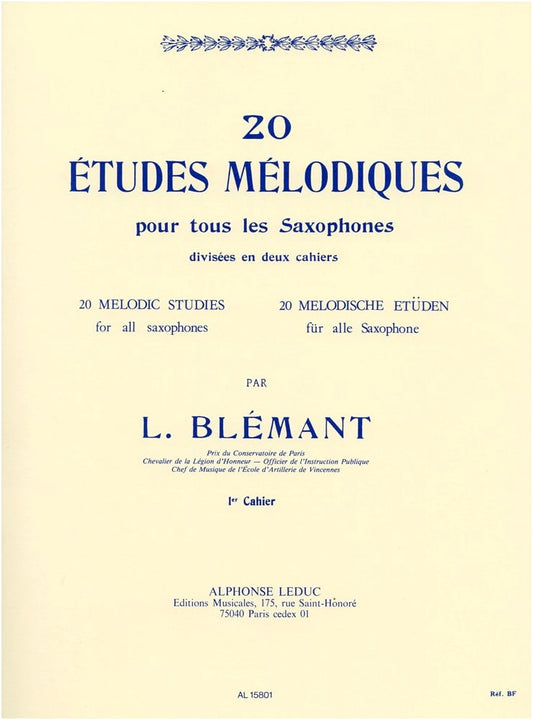 Blemant: 20 Melodic Studies for Saxophone, Volume 1