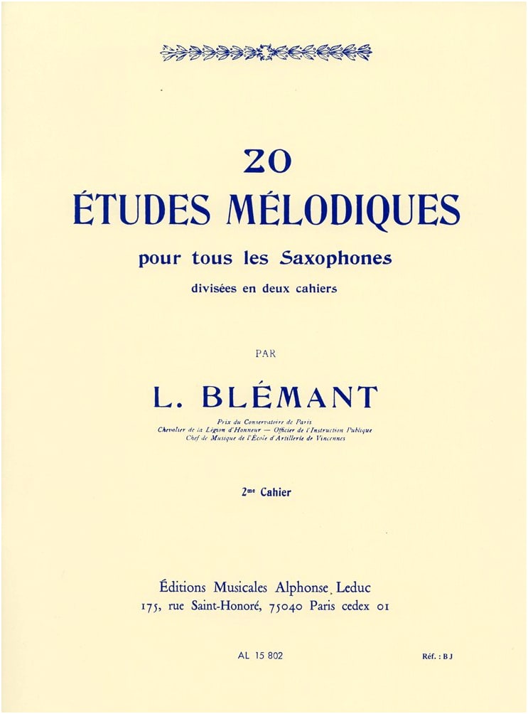 Bleman: 20 Melodic Etudes for Saxophone, Volume 2 / Leduc Publishing