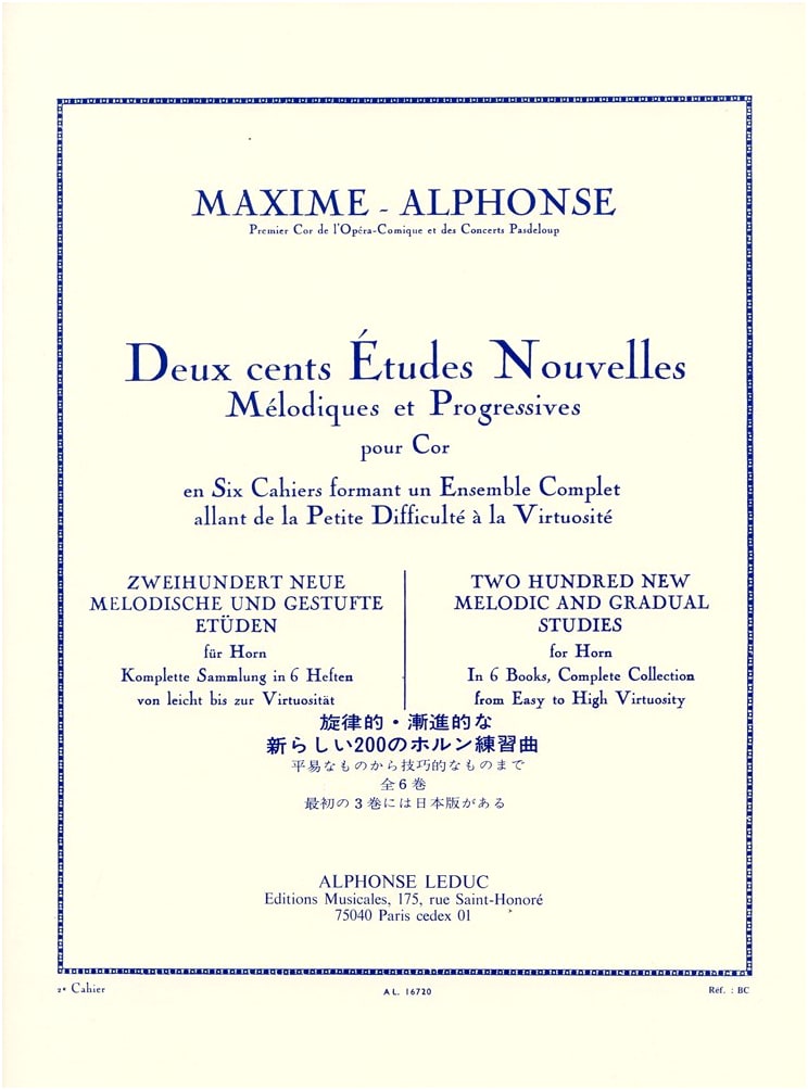 Maxime-Alphonse: New 200 Studies for Horn, Volume 2 / Leduc