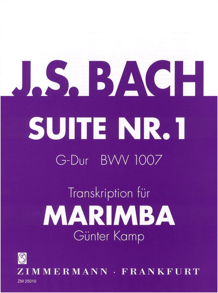 Bach, J.S.: Cello Suite No. 1 Arranged for Marimba (Zimmermann Edition)