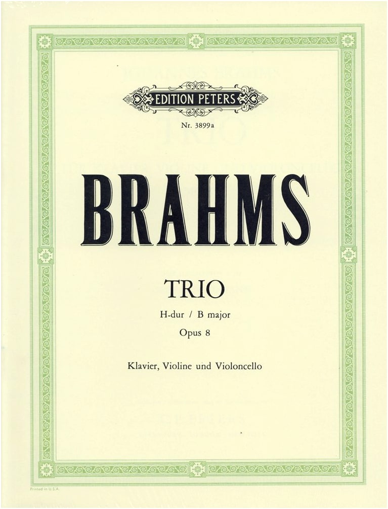 Brahms: Piano Trio No. 1 in B Major Op. 8 - Peters Edition - Performance Part Set