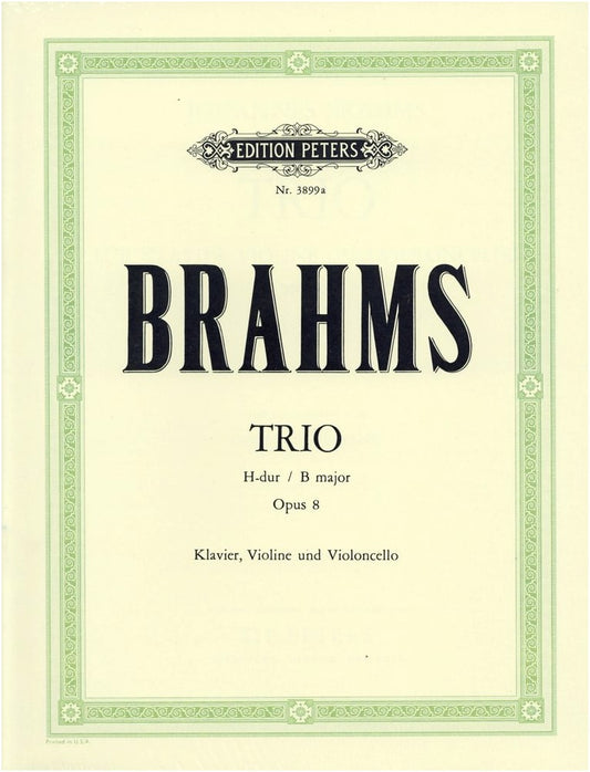 Brahms: Piano Trio No. 1 in B Major Op. 8 - Peters Edition - Performance Part Set