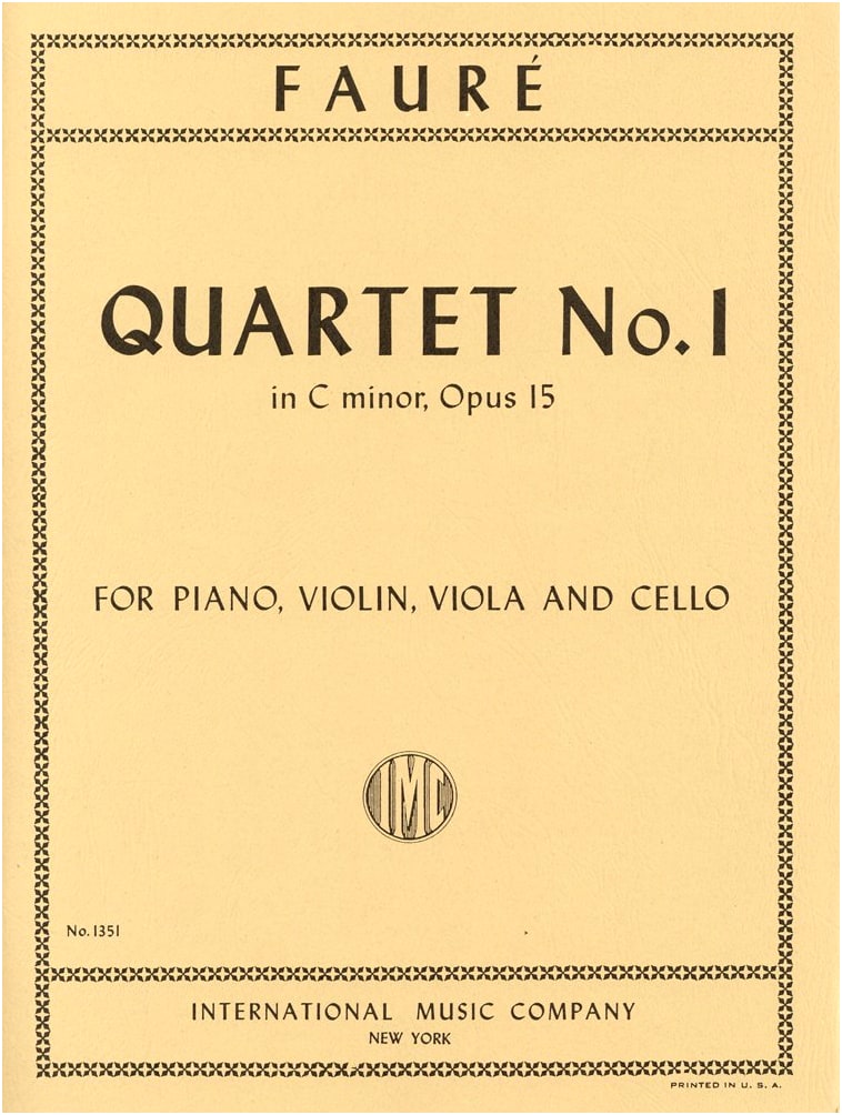 Gabriel Fauré: Piano Quartet No. 1, Op. 15 - Full Performance Parts Set