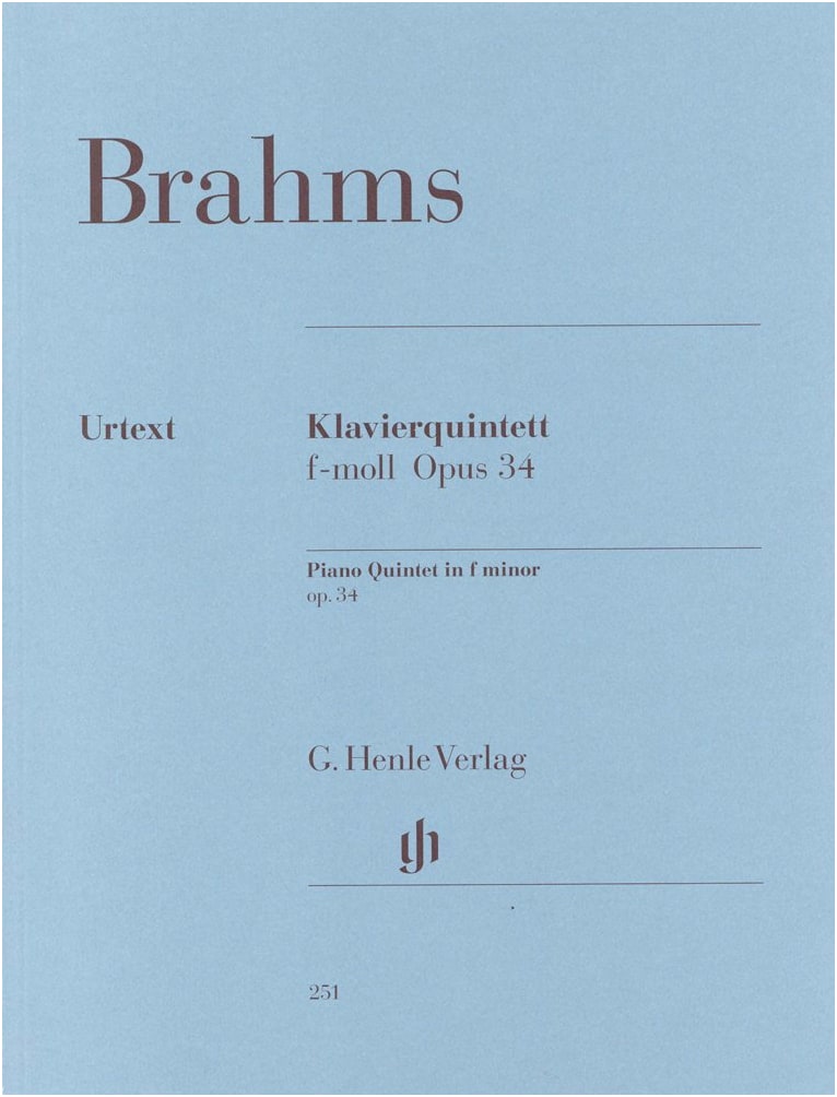 Brahms: Piano Quintet in F minor, Op. 34 - Henle Urtext Edition Part Score Set