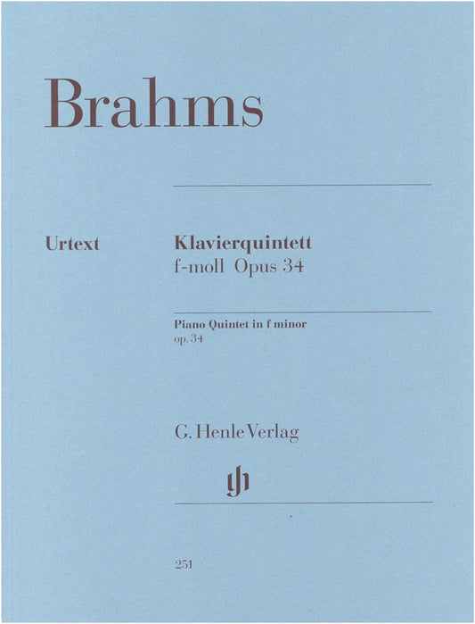 Brahms: Piano Quintet in F minor, Op. 34 - Henle Urtext Edition Part Score Set