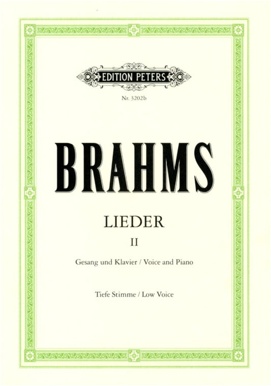 Brahms: Lieder Collection, Volume 2, For Low Voice (German Text)