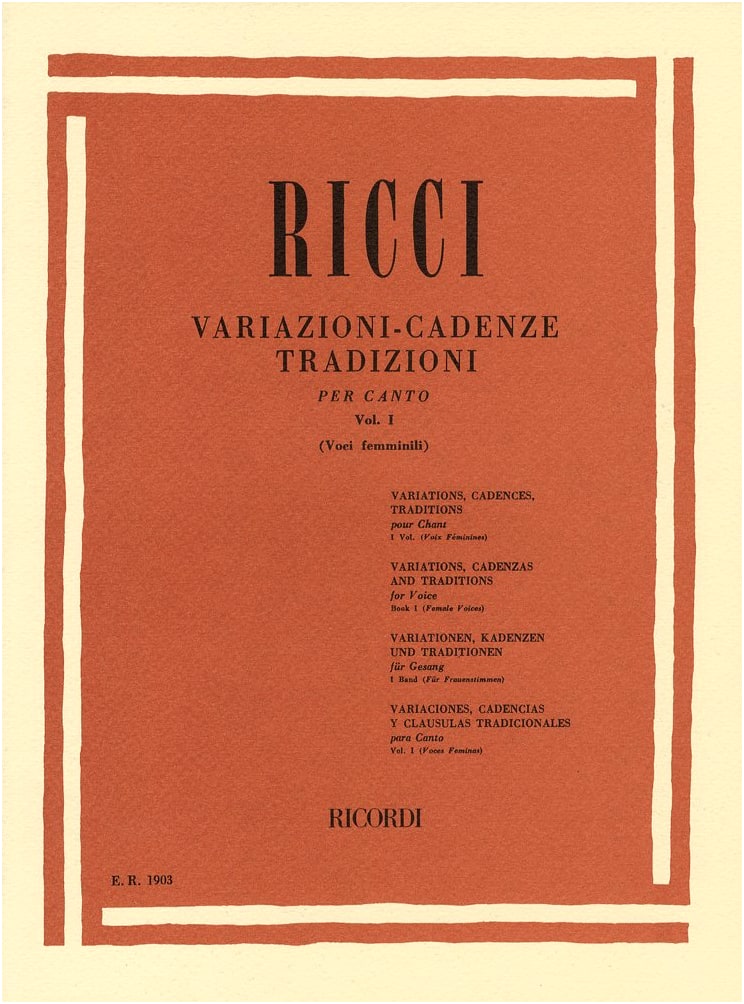 Ricci: Opera Cadenza Collection for Female Voices - Ricordi Edition
