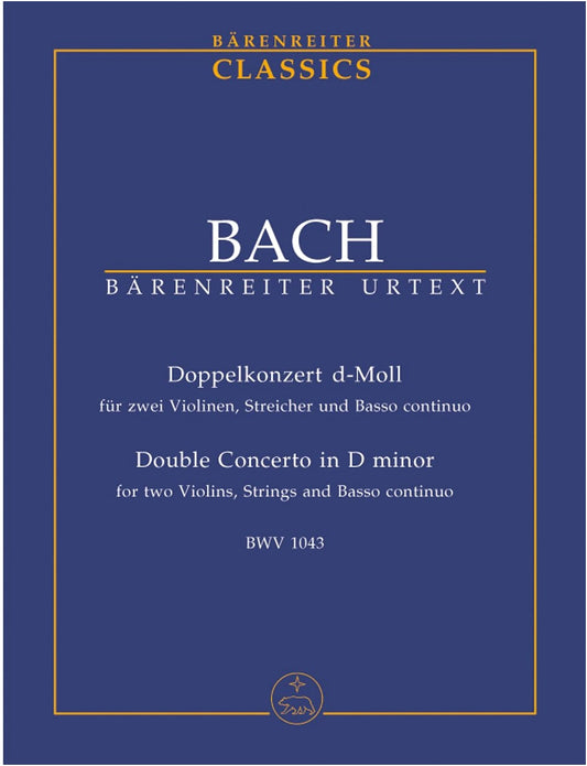 Bach, J. S.: Concerto for Two Violins in D Minor BWV 1043 / Bärenreiter / New Bach Edition / Medium Score