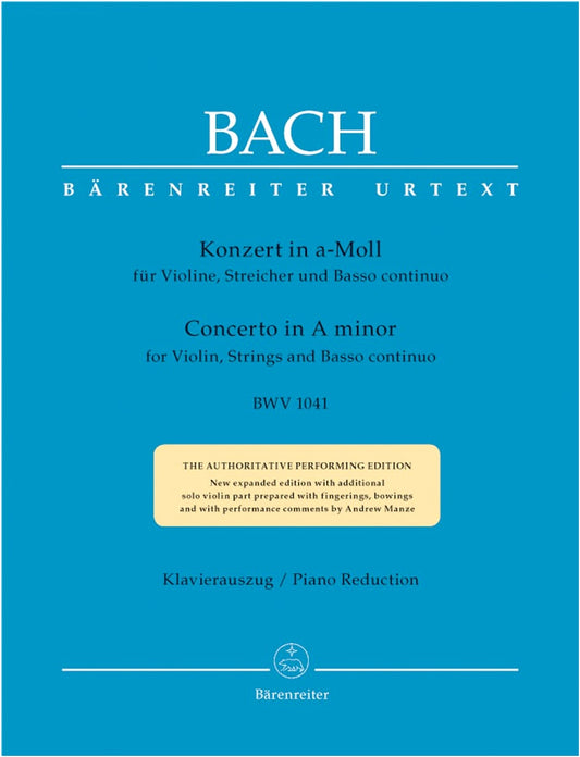 Bach, J. S.: Violin Concerto No. 1 in A Minor BWV 1041 - Piano Accompaniment