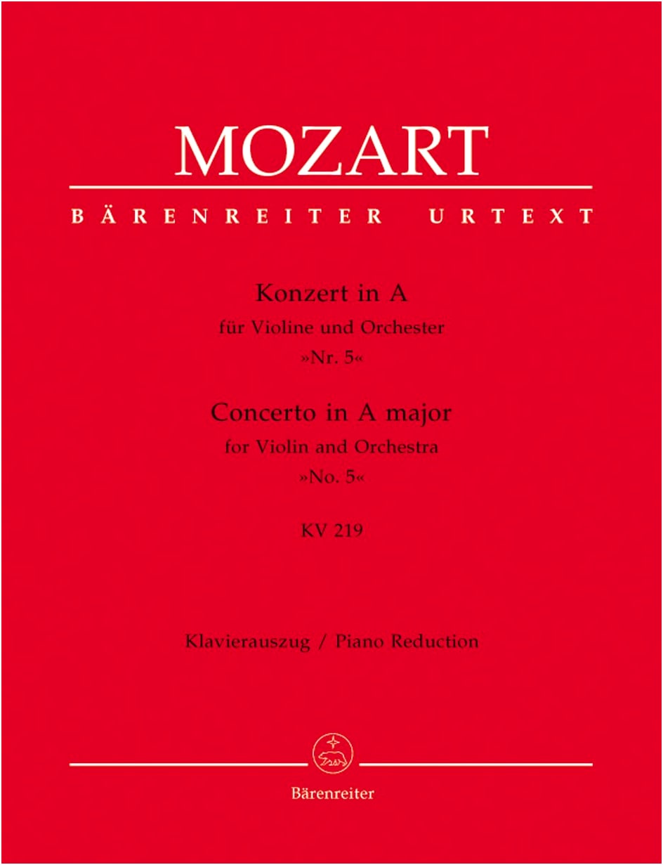 Mozart: Violin Concerto No. 5 in A Major, KV 219 - New Mozart Edition, Piano Accompaniment