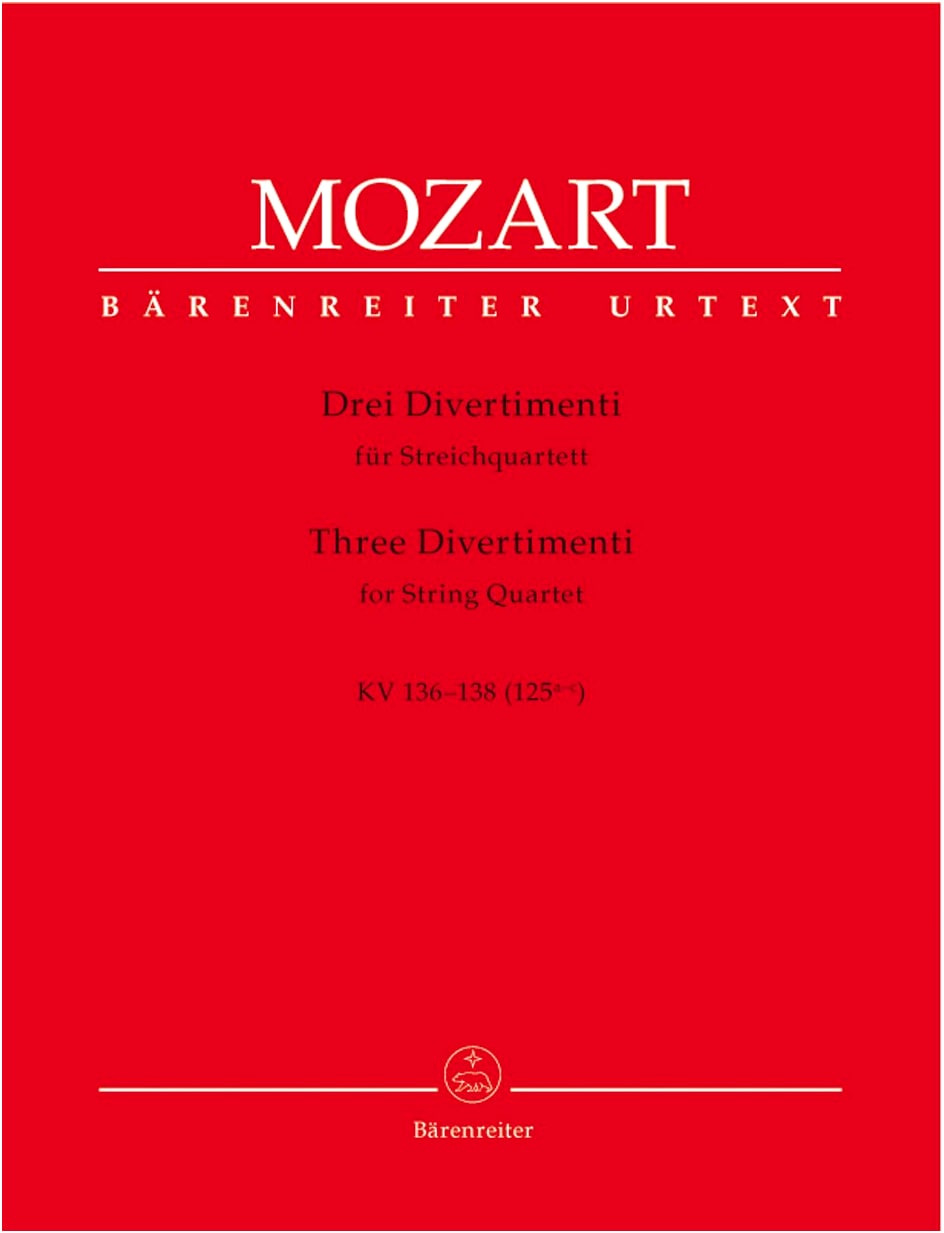 Mozart: Divertimento KV 136-138 for String Quartet - Performance Parts Set