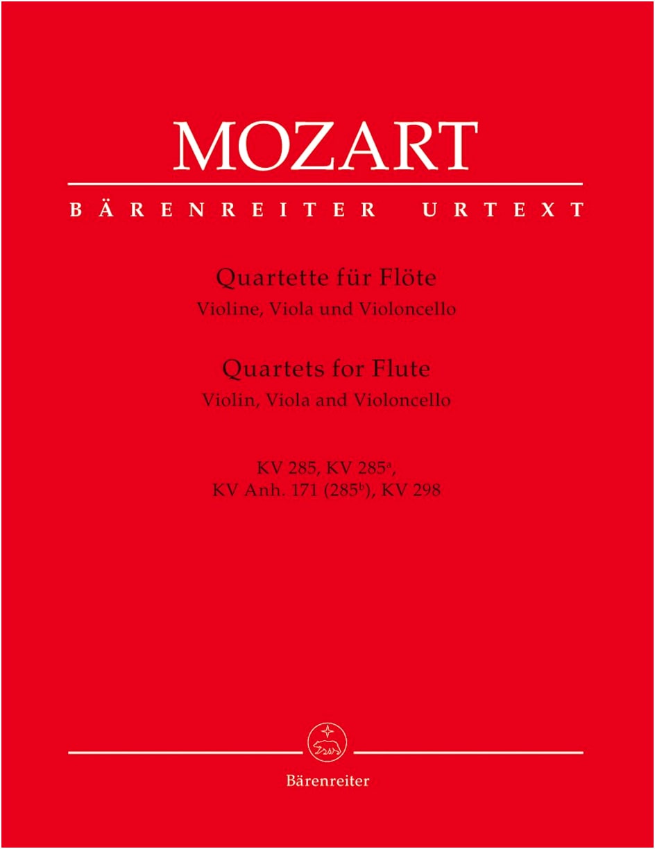 Mozart: Flute Quartets KV 285, 285a, 285b, 298 - Performance Part Set (Bärenreiter)