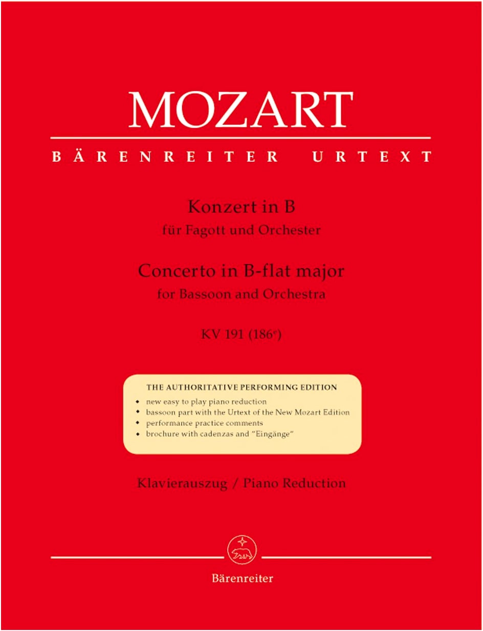 Mozart: Bassoon Concerto in B-flat Major, KV 191 - Bärenreiter Edition, Solo with Piano