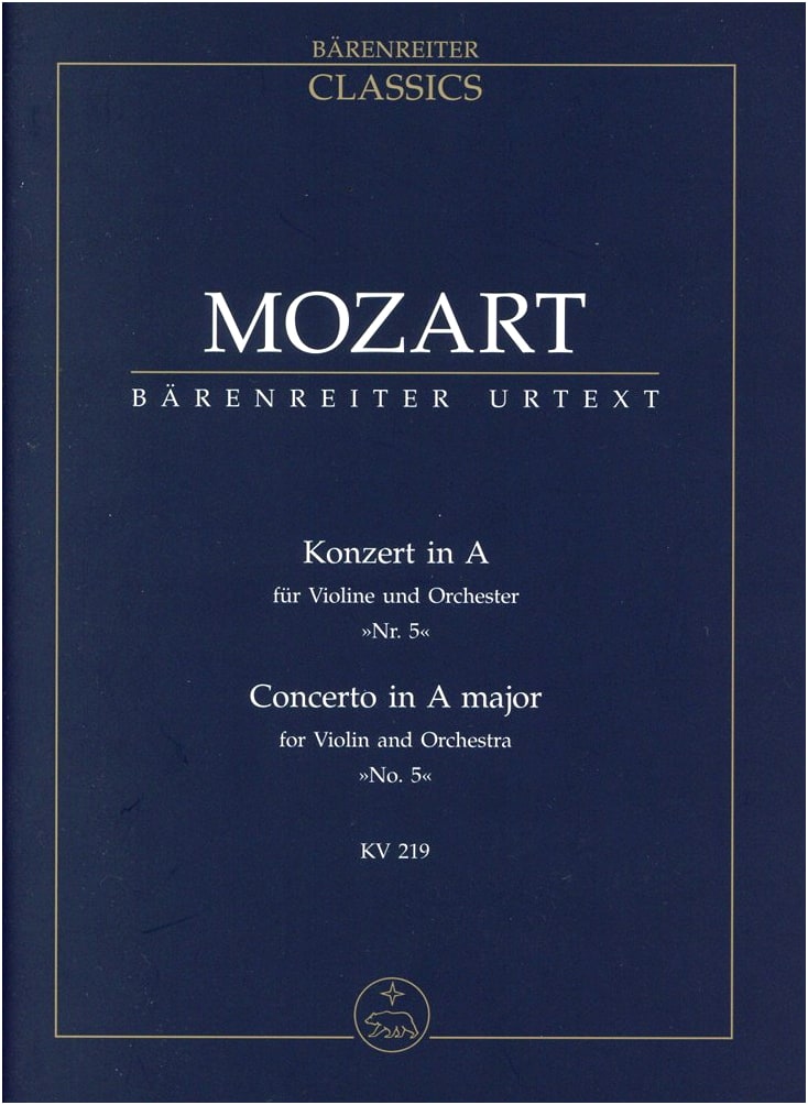Mozart: Violin Concerto No. 5 in A Major, KV 219 / Bärenreiter / Study Score