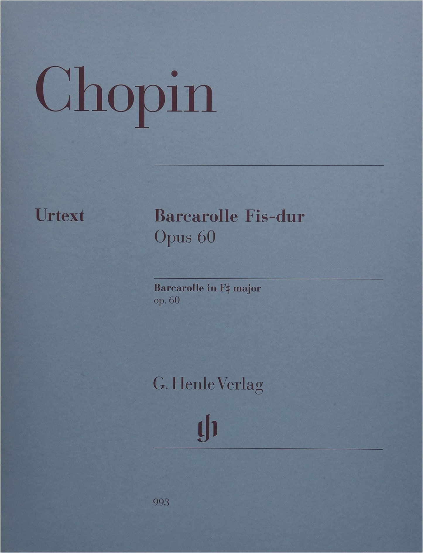 Chopin: Barcarolle in F-sharp Major Op.60 / Mullemann Ed. / Henle Urtext