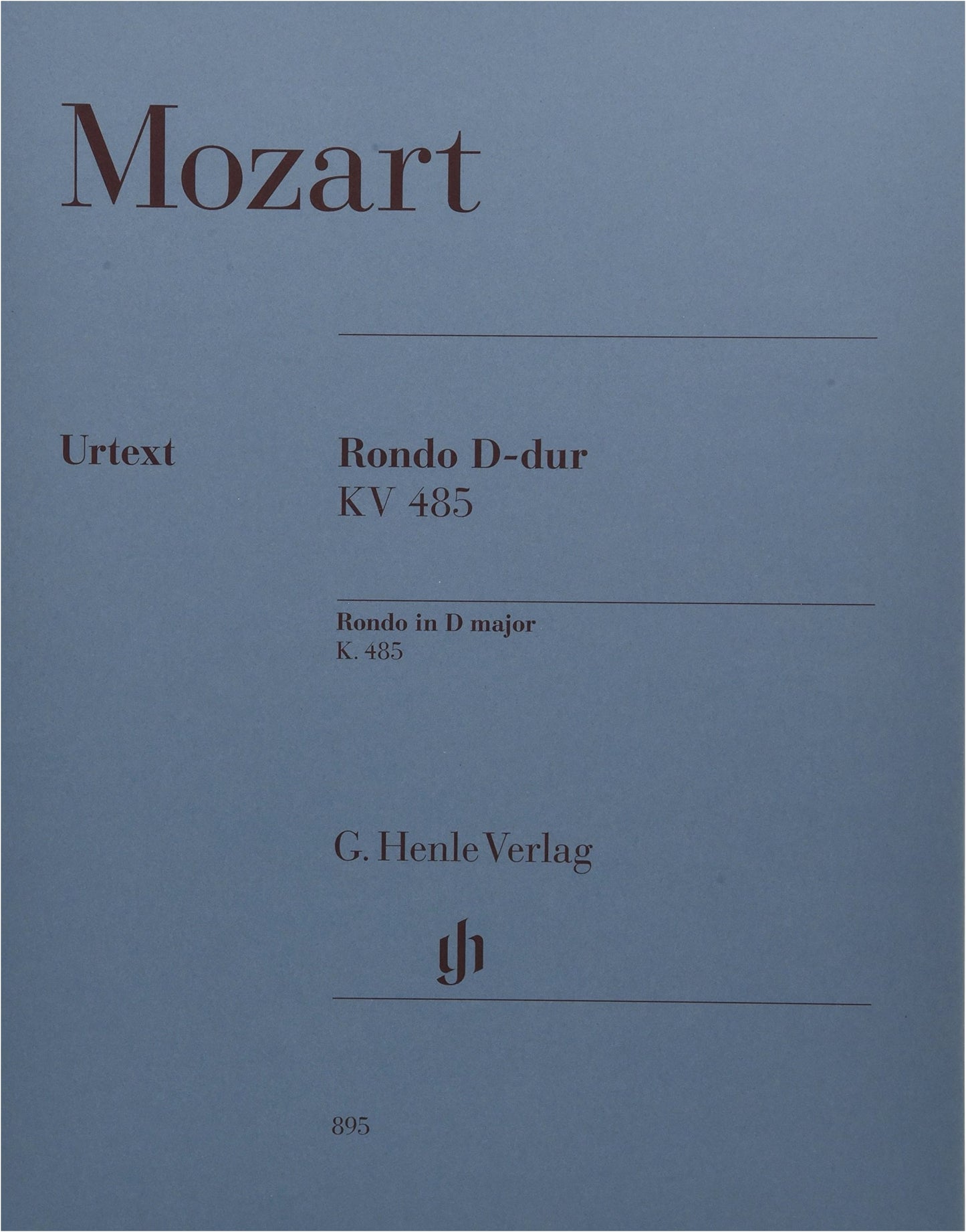 Mozart: Rondo in D Major, KV 485 / Henle Urtext Edition / Piano Solo Sheet Music