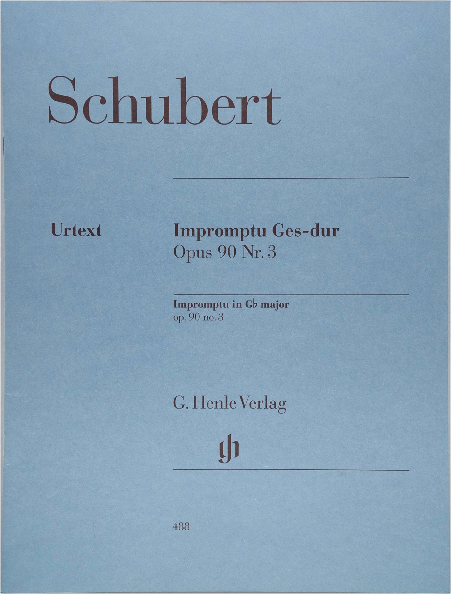 Schubert: Impromptu in G-flat Major, Op. 90, No. 3, Urtext Edition for Piano Solo (Henle Verlag)