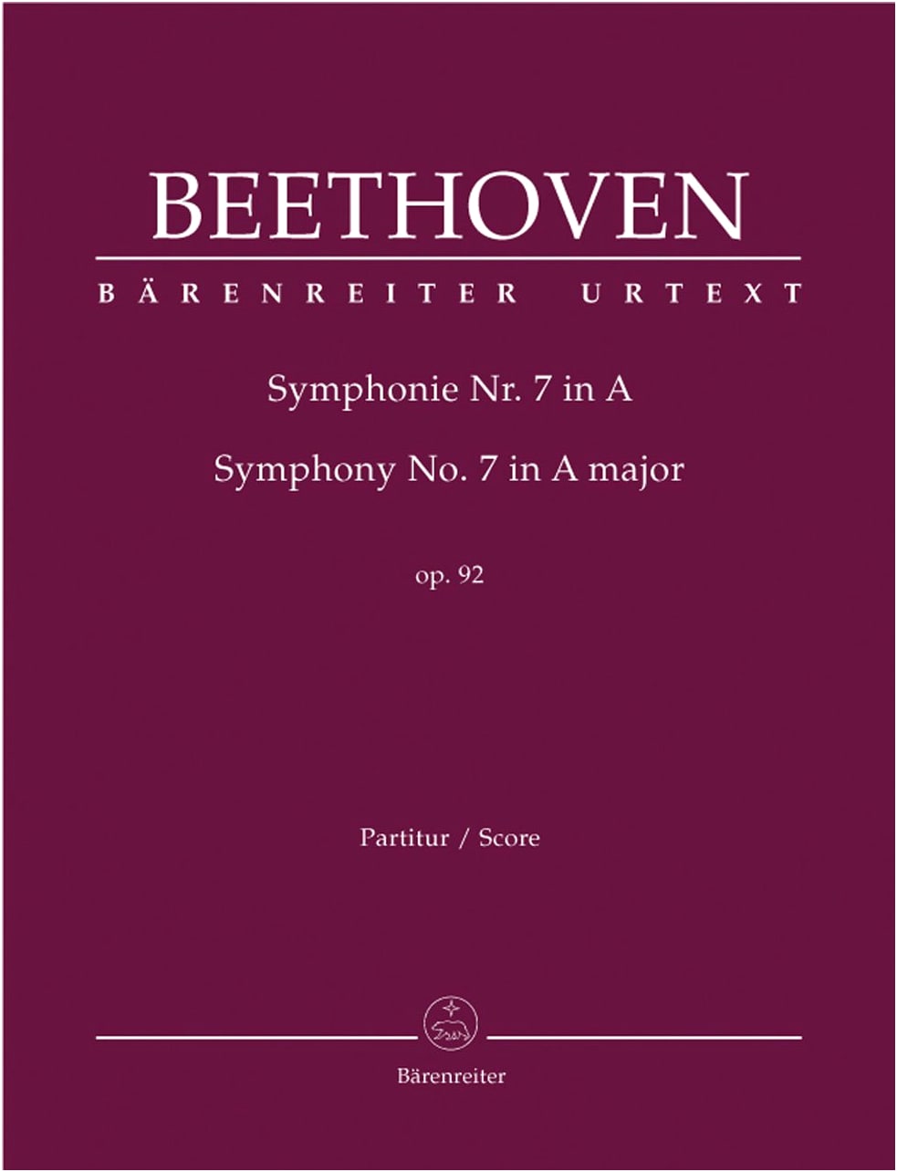 Beethoven: Symphony No. 7 in A Major, Op. 92 / Del Mar Ed. / Bärenreiter (Large Conductor's Score)