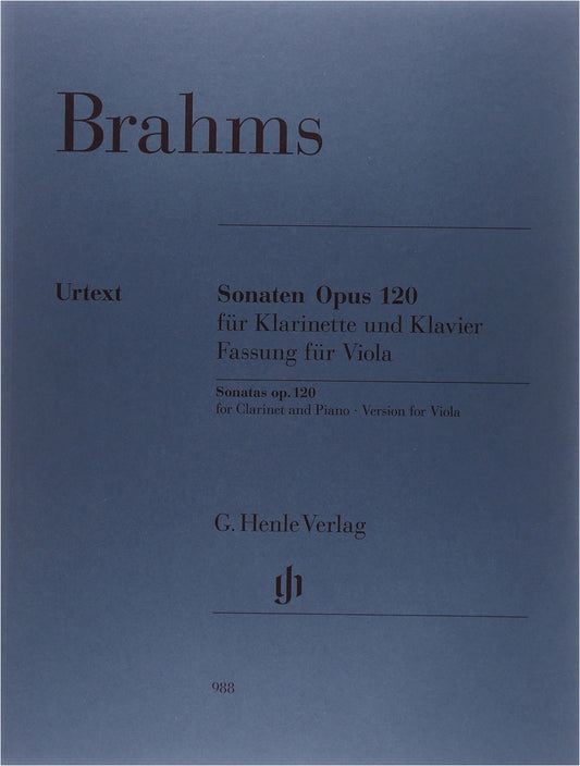 Brahms: Viola Sonatas No. 1 & 2, Op. 120 (Urtext, for Viola & Piano)