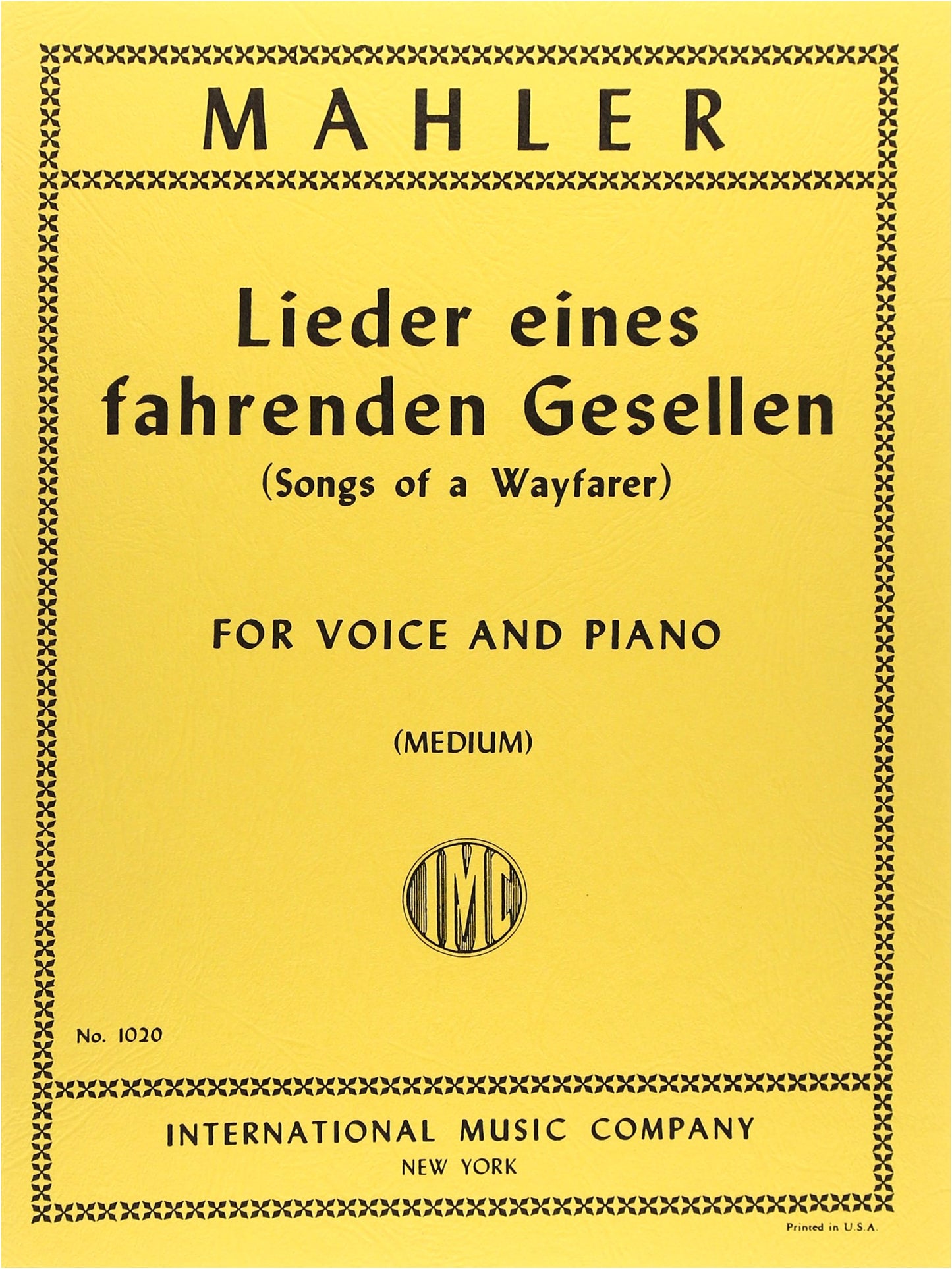 Mahler: Lieder eines fahrenden Gesellen (Songs of a Wayfarer) - Medium Voice